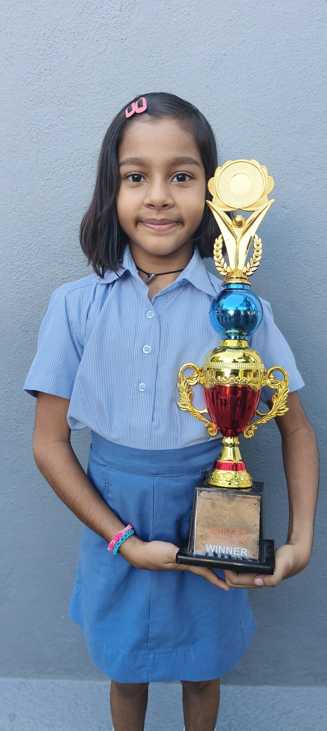 Ria Daga of Class 5 placed 1st in the U- 11 Girls Category at Racketry Pallikaranai Badminton Tournament organised by Spiker’s Sports Academy held on 22.9.24.