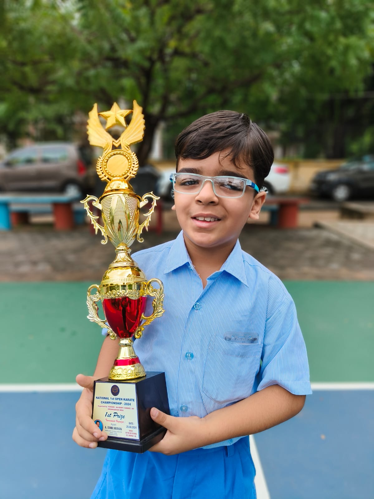 In the National 1st Open Karate Championship held in Chennai on 25.8.24 Rudra Rakesh Rohira of 2A won the 1st place in the Individual Kate boy’s category.