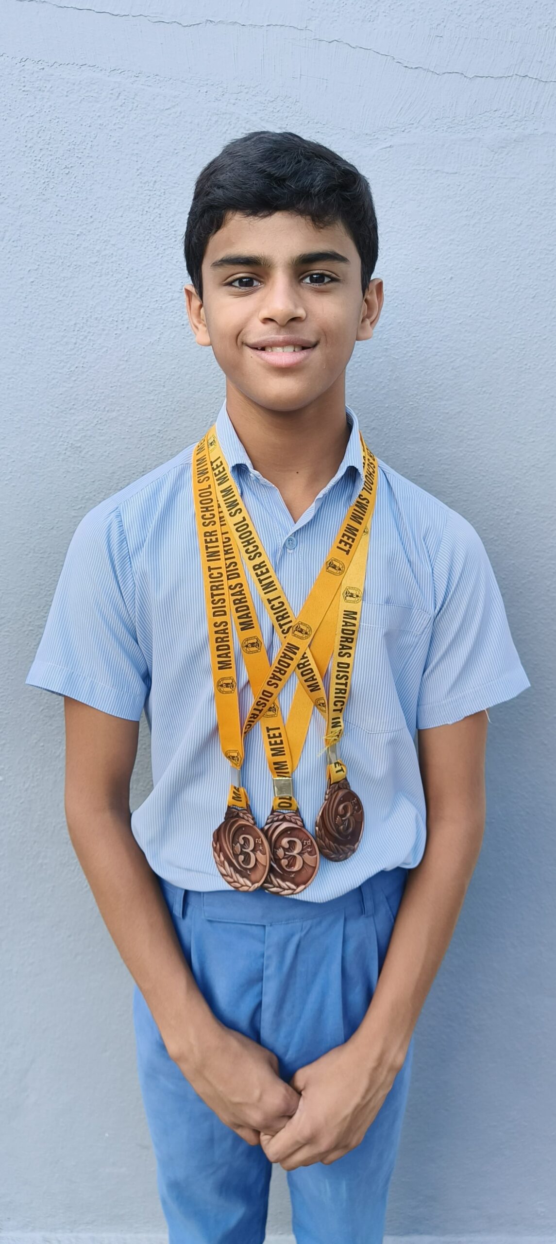In the 30th Inter School Swimming Meet  conducted by Madras District association on 28th and 29th of September 2024 at Lady Andal School Maanas Gopalan Swamy of Class 8 won a bronze in the 100 m butterfly