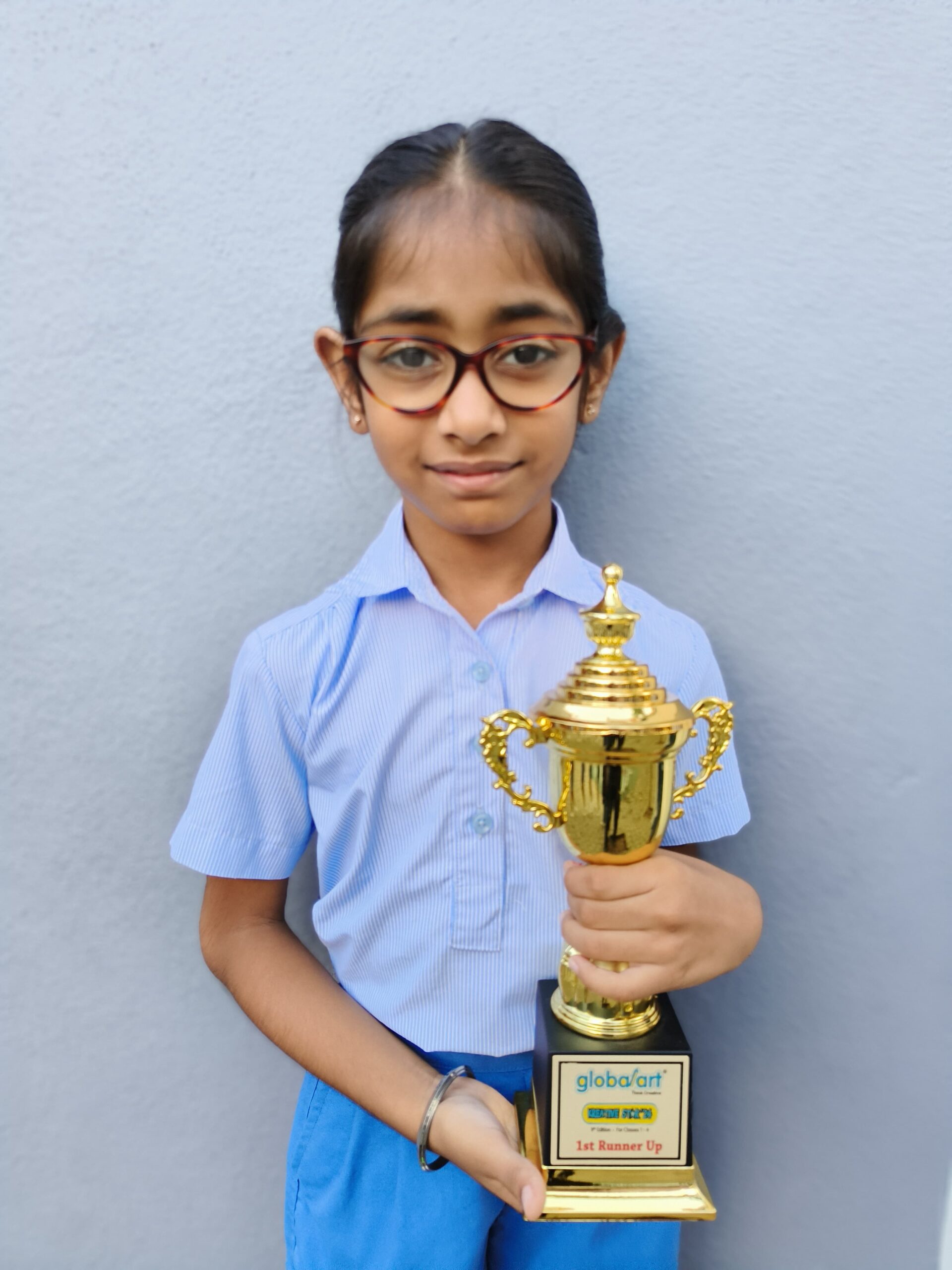 Yaashvi Mohan OF CLASS 3 SECURED SECOND PLACE IN The Regional Finals Creative Star 24 Competition conducted by Global Art