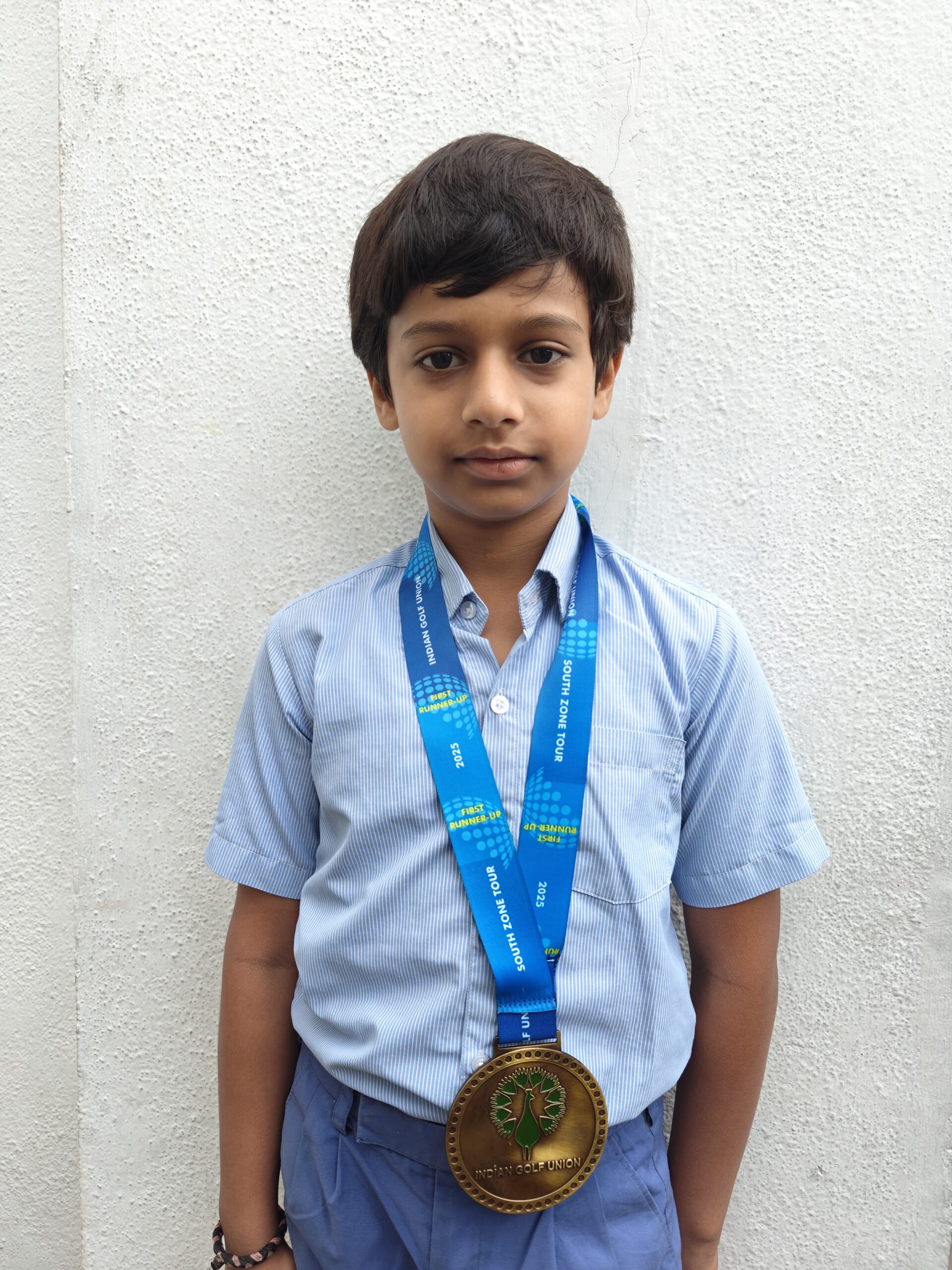 IN THE SOUTH ZONE GOLF CHAMPIONSHIP 2025, CONDUCTED BY THE INDIAN GOLF UNION IN BANGALORE, PRANAVA WON THE SECOND PLACE IN GROUP E BOYS CATERGORY.