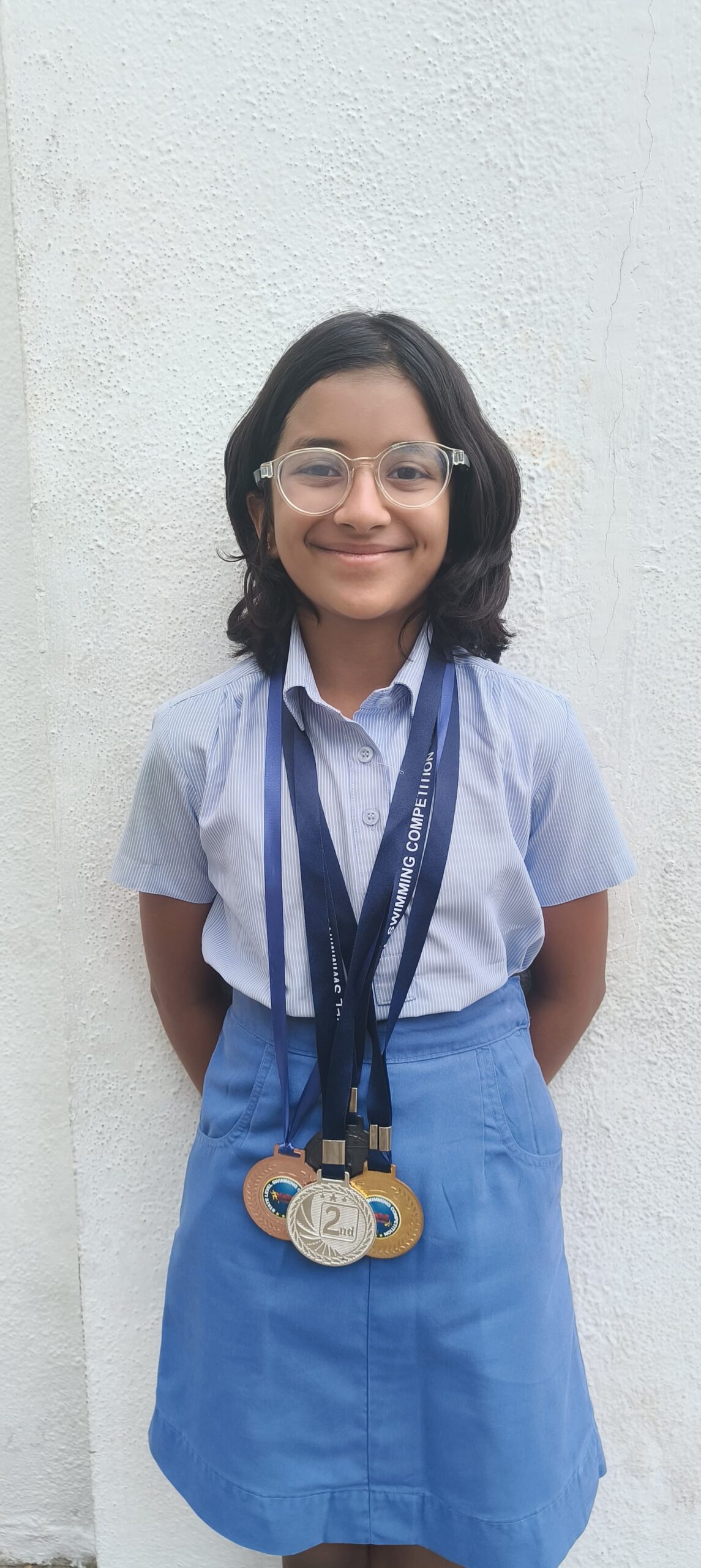 IN THE STATE LEVEL INTER-SCHOOL SWIMMING COMPETITION HELD AT SDAT AQUATIC COMPLEX, VELACHERY, ANISHA WON 200 m STYLE RELAY – GOLD 50M BACKSTROKE-SILVER 50M BREASTSTROKE BRONZE 200M FREE STYLE MIXED RELAY – BRONZE