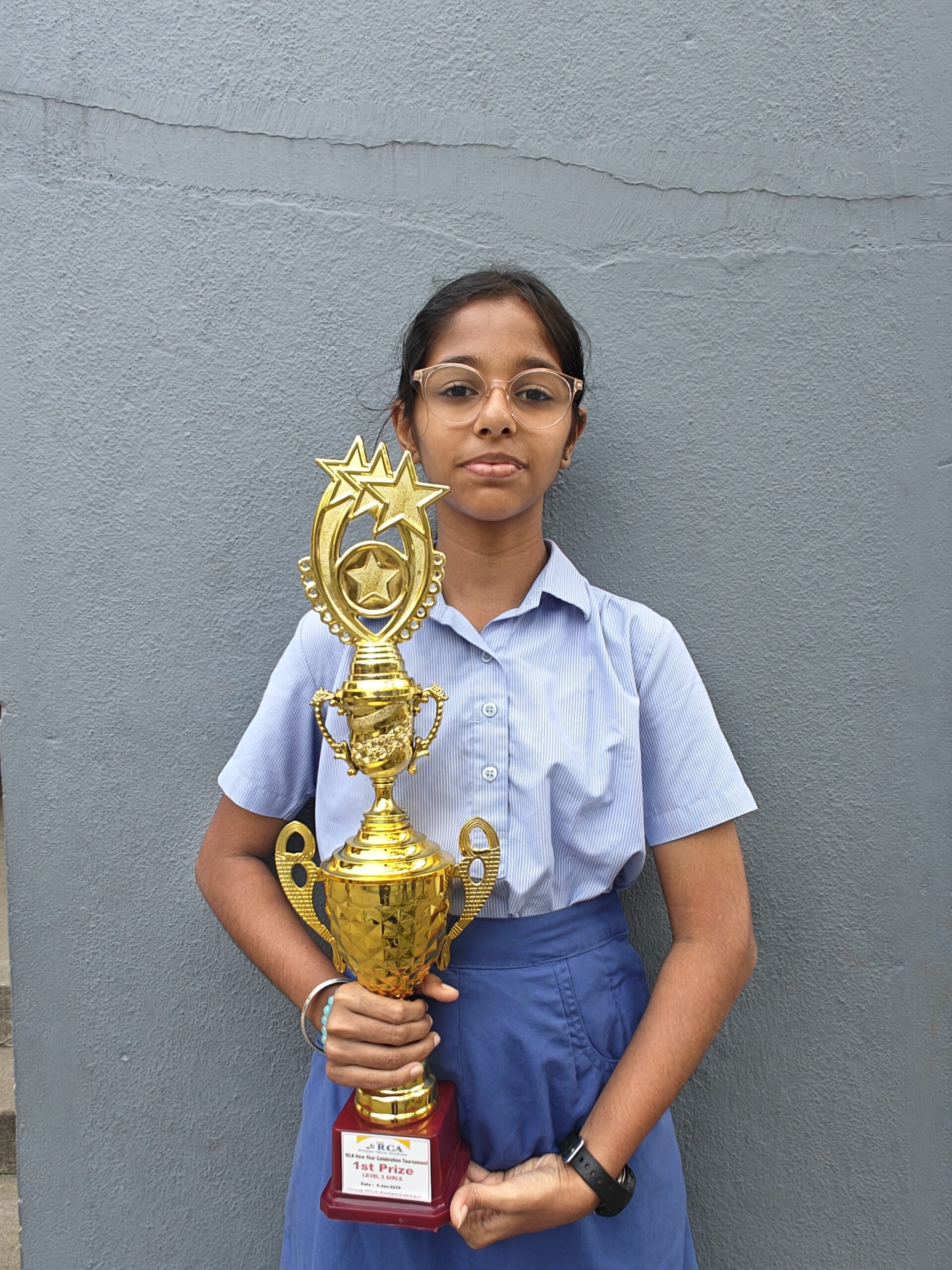 MALYAA WON GOLD IN THE CHESS TOURNAMENT CONDUCTED BY RANGAN CHESS ACADEMY.