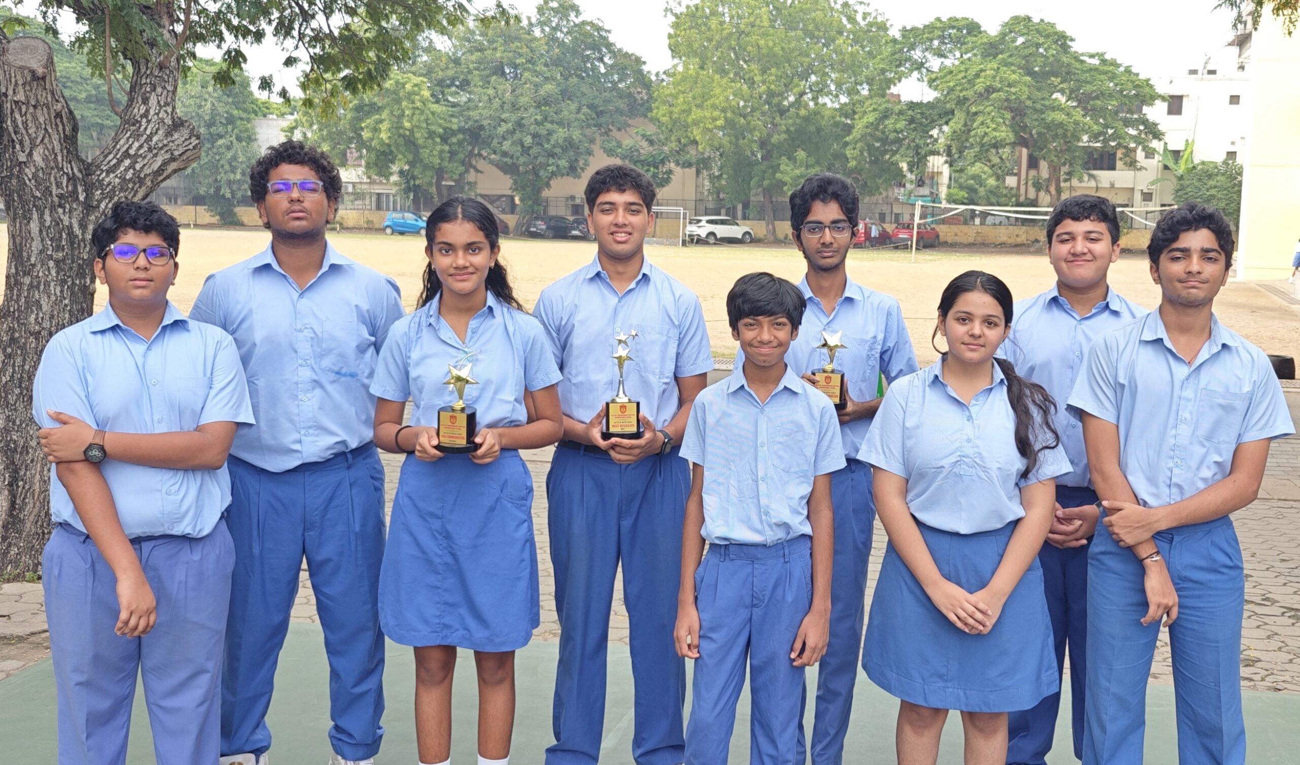 IN THE MCTM MUN HELD,   YUUVH K MODI RECEIVED AN HONOURABLE MENTION IN THE WORLD ECONOMIC FORUM COMMITTEE.  DARSH R MENON RECEIVED AN HONOURABLE MENTION IN THE ALL INDIA POLITICAL PARTY MEET COMMITTEE.