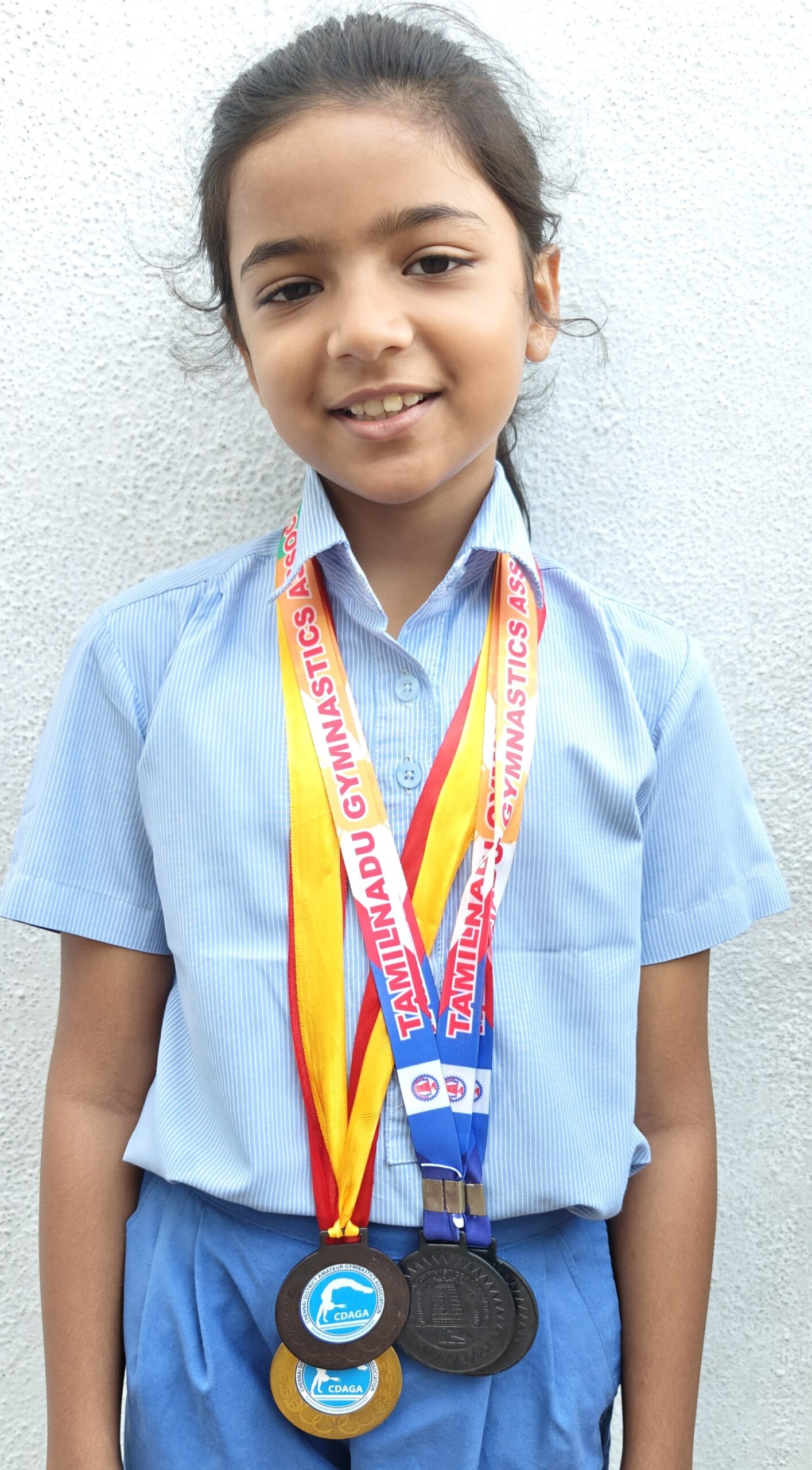 IN THE STATE LEVEL GYMNASTICS CHAMPIONSHIP 2025-2026, CONDUCTED BY TAMIL NADU GYMNASTICS ASSOCIATION, RIYA KANNA WON A BRONZE IN THE BALANCE BEAM AND FLOOR IN THE UNDER-10 GIRLS CATEGORY.  IN THE CHENNAI DISTRICT AEROBIC GYMNASTICS CHAMPIONSHIP 2025-26, RIYA WON 1ST PLACE IN THE TRIO AND 3RD PLACE IN THE NATIONAL DEVELOPMENT CATEGORY